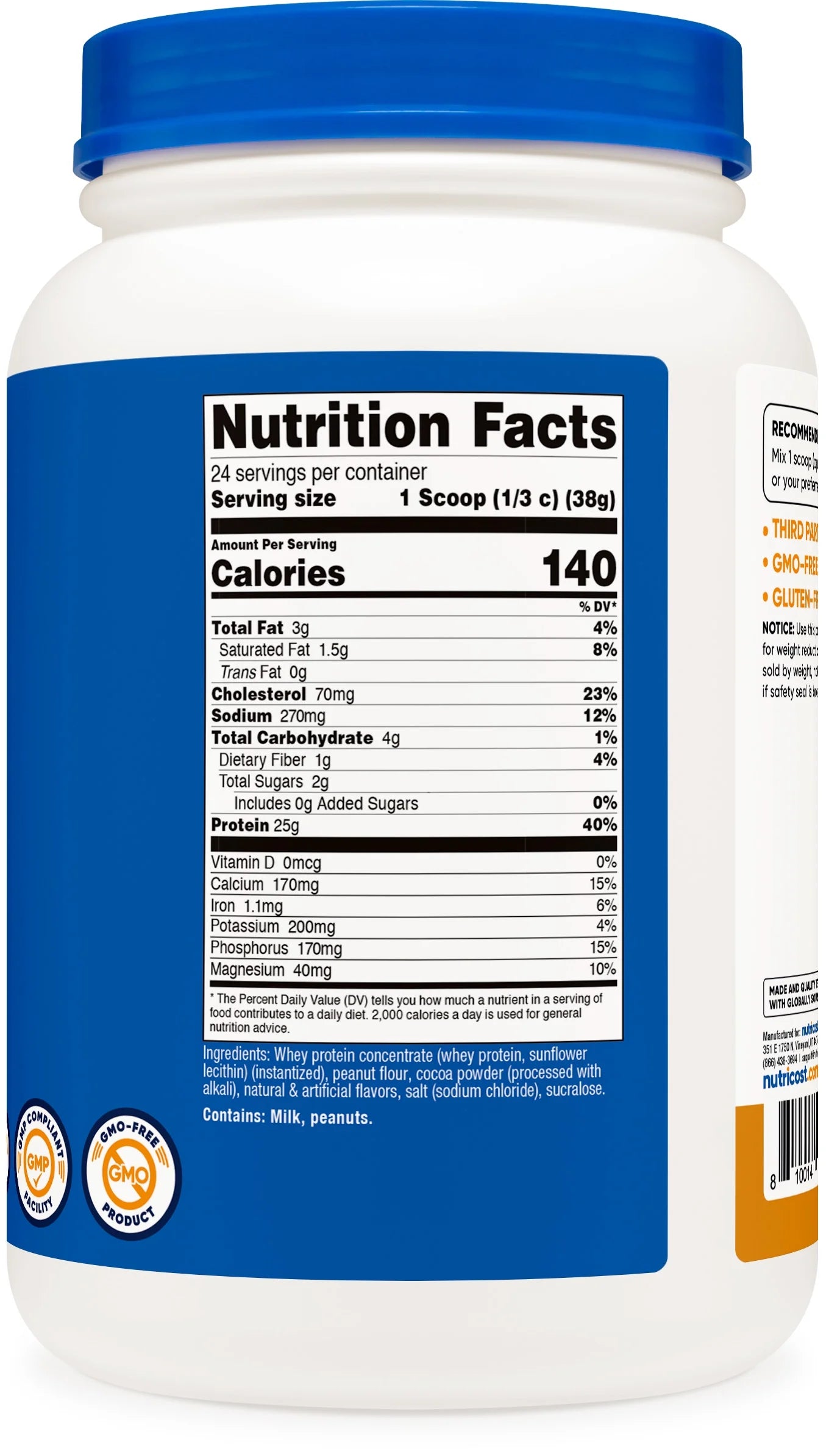 Whey Protein Concentrate Powder (Chocolate Peanut Butter) 2LBS