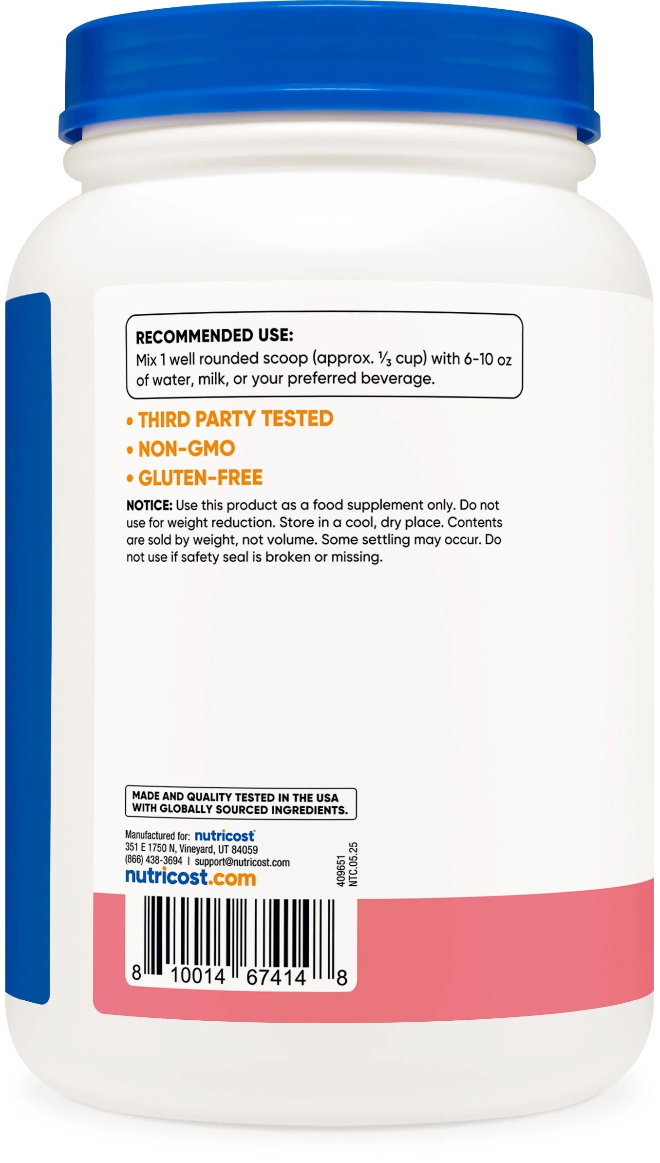 Whey Protein Concentrate Powder (Strawberry Milkshake) 2LBS - Non-Gmo