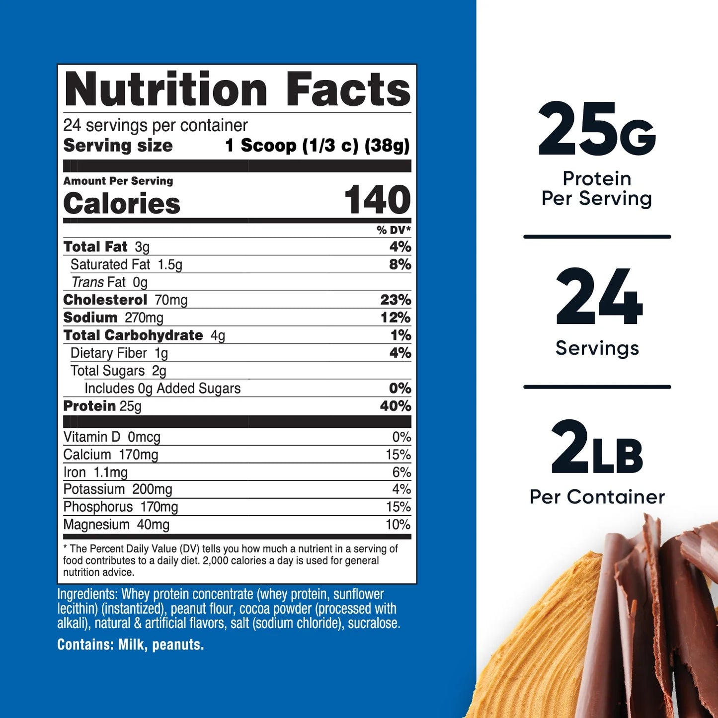 Whey Protein Concentrate Powder (Chocolate Peanut Butter) 2LBS
